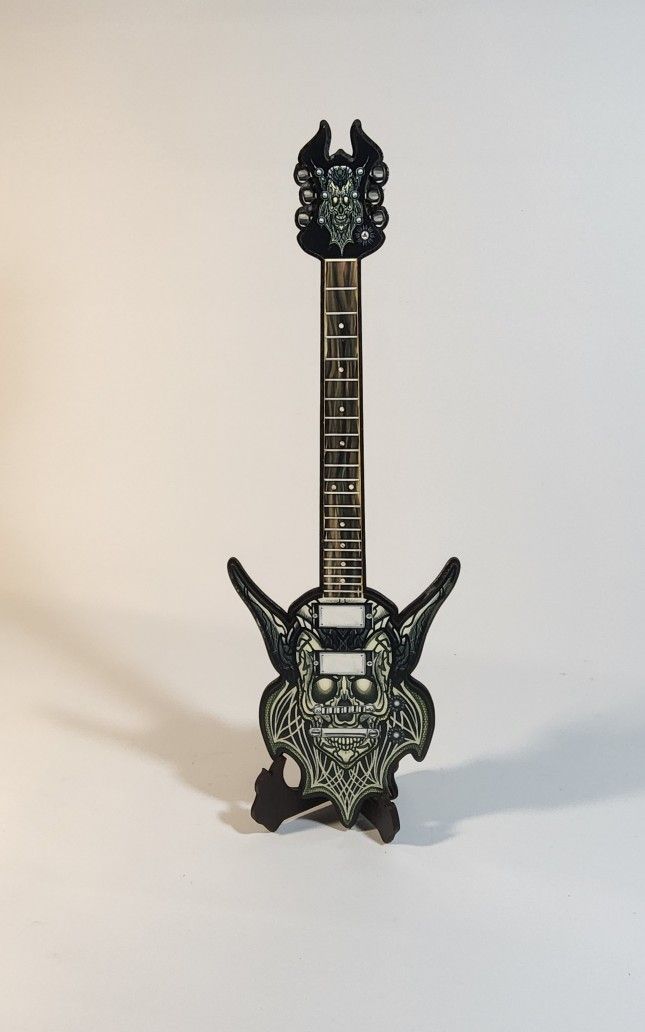Mini laser cut guitars digital art pinup horror collectible stringed instrument musical