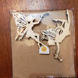 Wooden Fairy Cutouts Ornaments For Hanging Decor