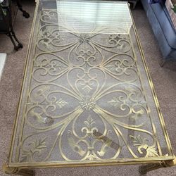 Antique Ornate Glass Table 