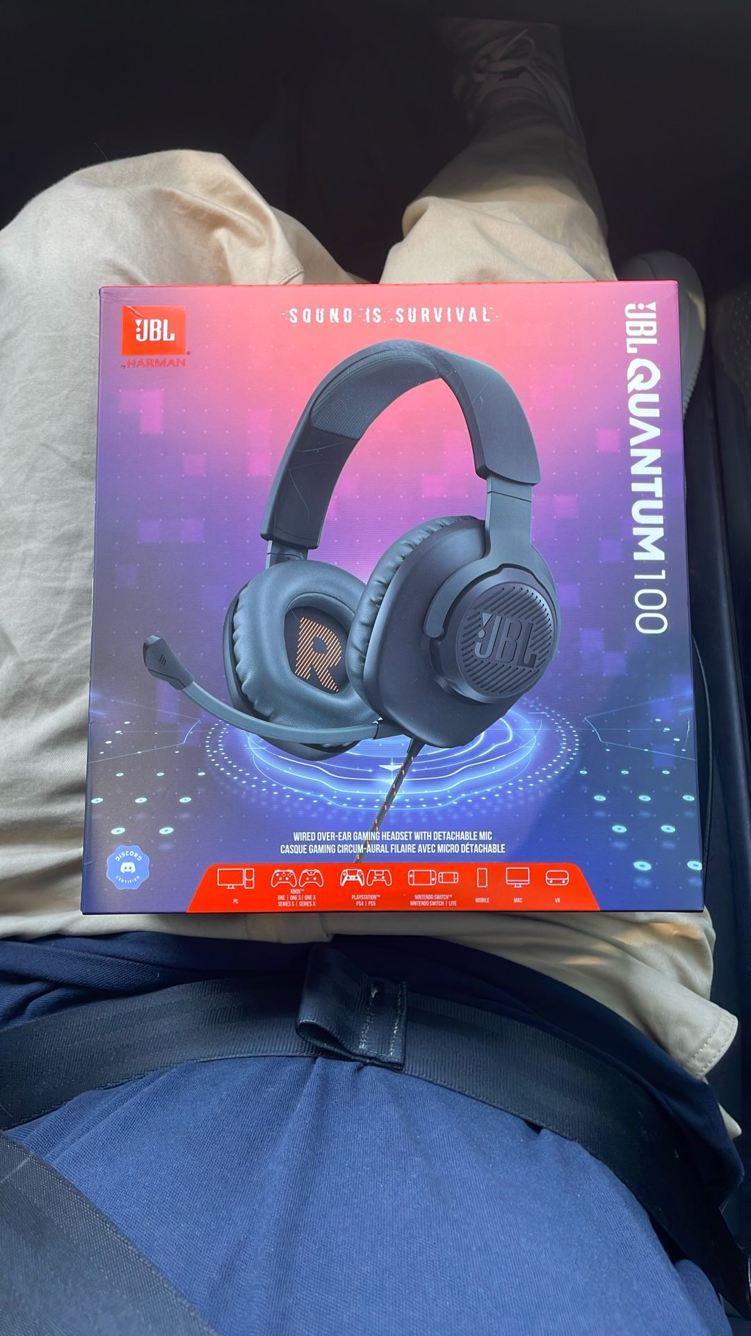 JBL Quantum 100 Wired Over-Ear Gaming Headset With Detachable Microphone