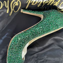 Green Gemstone Women Heels