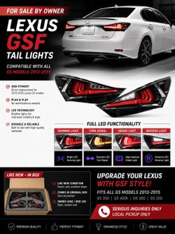 Lexus GSF taillights For 2013-2015 GS350 Models