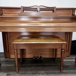 Wurlitzer Upright Piano And Bench 