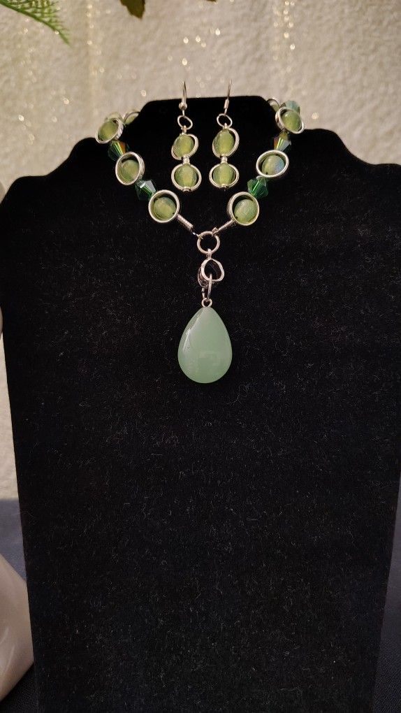 Handmade Bracelet With Charm And Matching Earrings