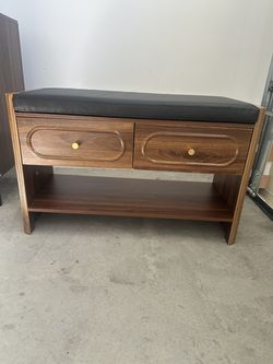 Shoe Storage Bench with Drawers, Entryway Storage Bench