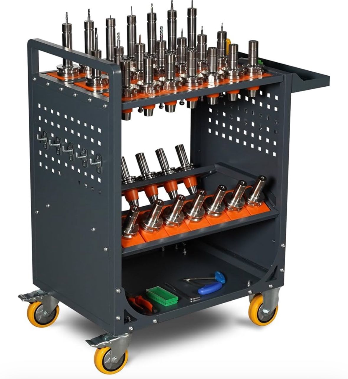 Grey Classic 40 Taper CNC Tool Holder Transfer Cart,