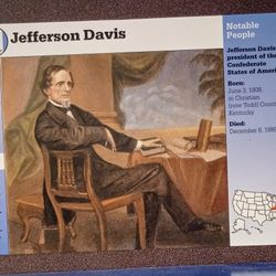 1995 President Jefferson Davis Confederate American Civil War History Vintage Collectible Large Card