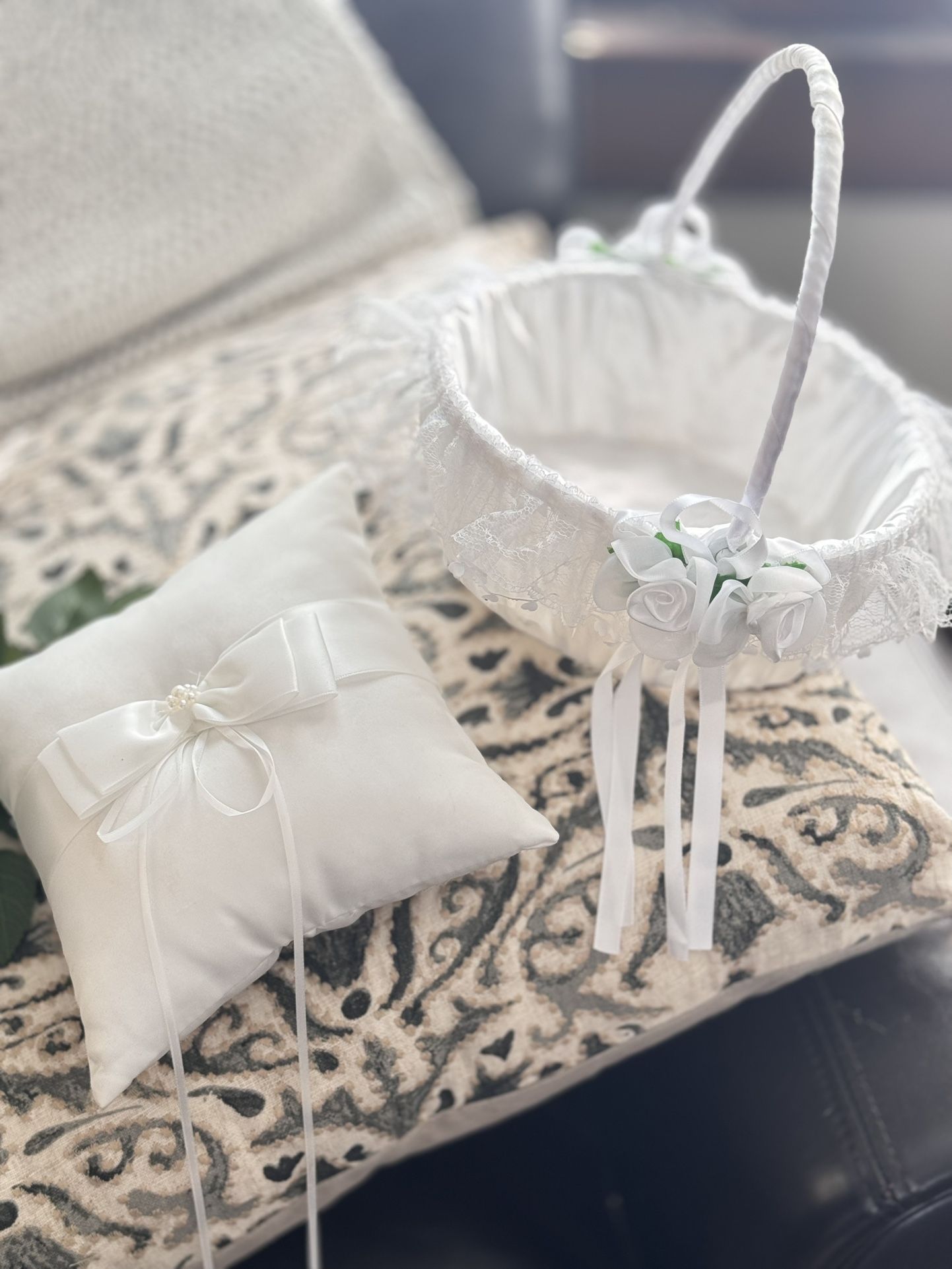 Wedding Ring Pillow & Flower Basket