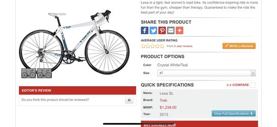 Trek lexa size chart sale