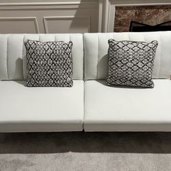 Modern Convertible Sofa Bed – Light Gray