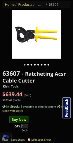KLEIN TOOL ACSR HAND RATCHET CUTTER!!