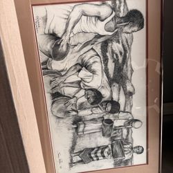 Dynamic Original Drawing of African Drummers