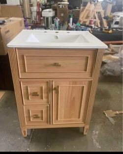 Assembled New 24" Bathroom Vanity with Sink Free Standing Single Basin Vanity Set