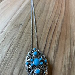 Blue Stone Pendant Necklace