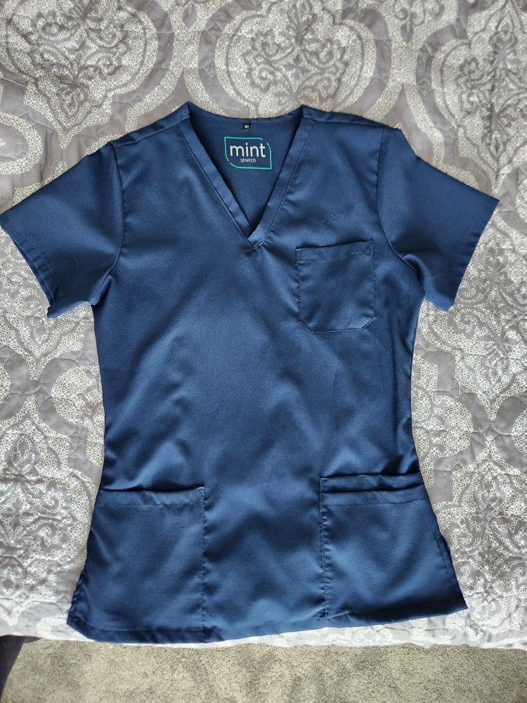 Navy Blue Scrub Top