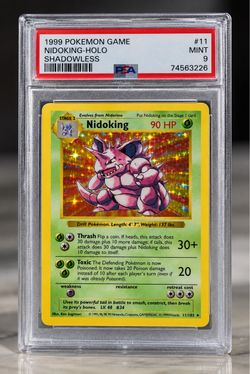 Shadowless Nidoking  holo1999 Pokémon  PSA 9