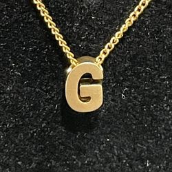 1/20 14k Gold Filled Necklace With G Charm Pendant 16”