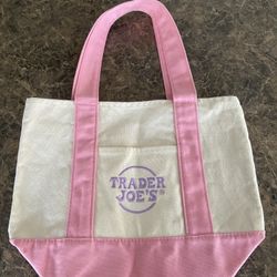 Pink Trader Joes pastel tote bag
