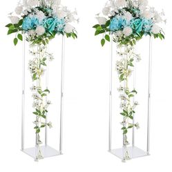 Two Acrylic Pillars For Florals 