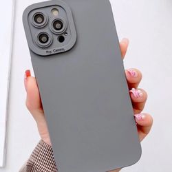 Plain Grey iPhone 14 Pro Max Case – Soft Silicone Cover – New Never Used