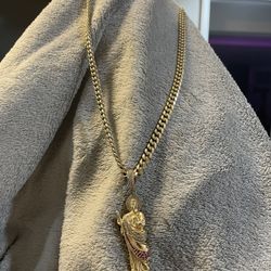  24’ Cuban Link With 14 K Charm