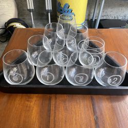 Wine Glasses- Pool Ball/rack Themed