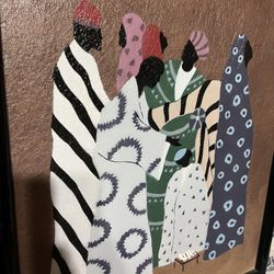 African Tribal Master Piece Original Art Framed Paint On Canvas