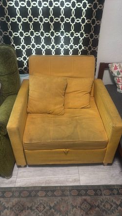 Mustard Yellow Fabric Armchair