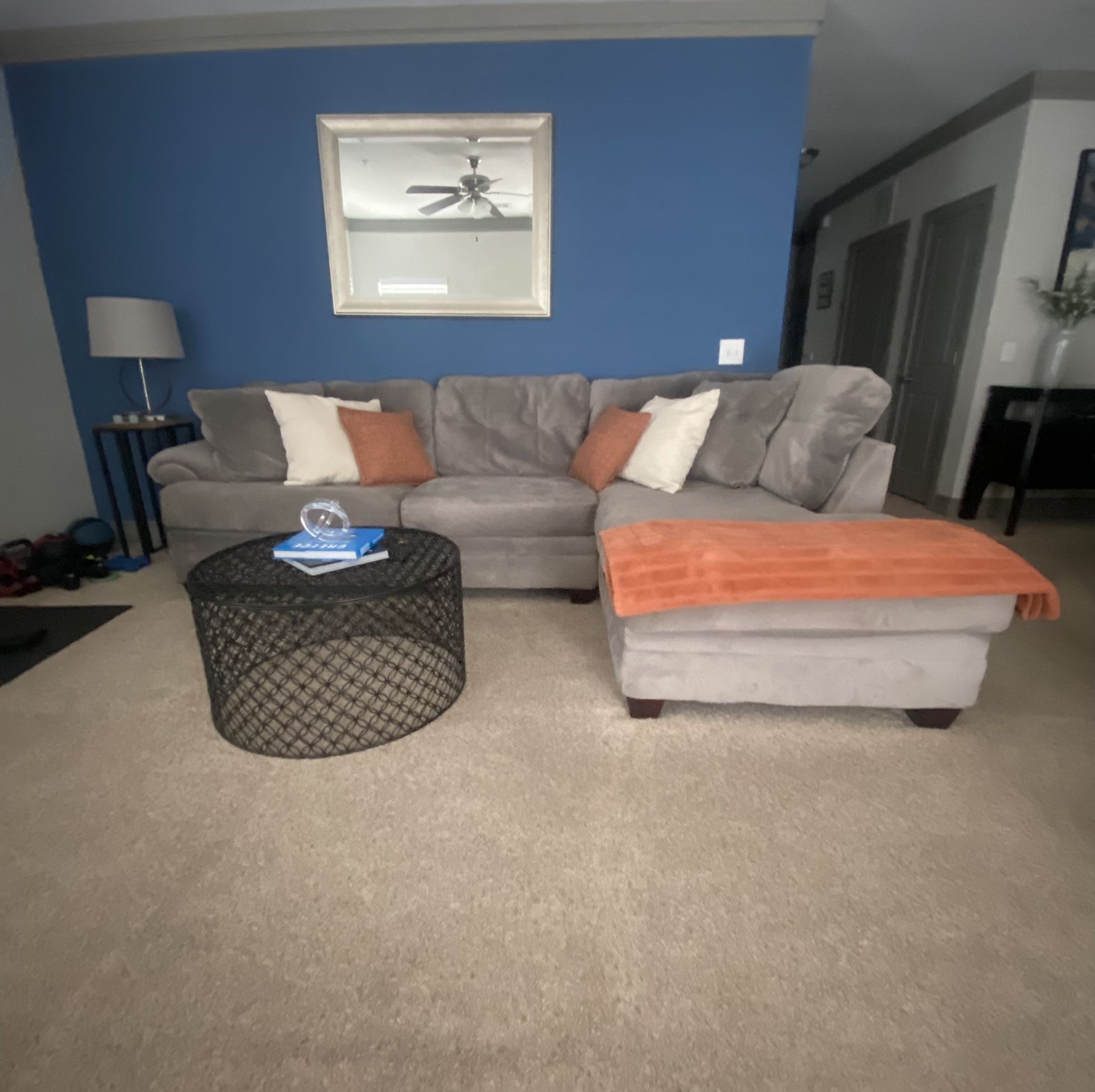 Gray Couch And Swivel Chair set