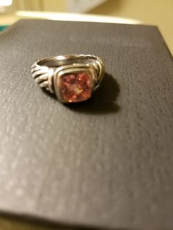 SILVER RING WITH PINK STONE