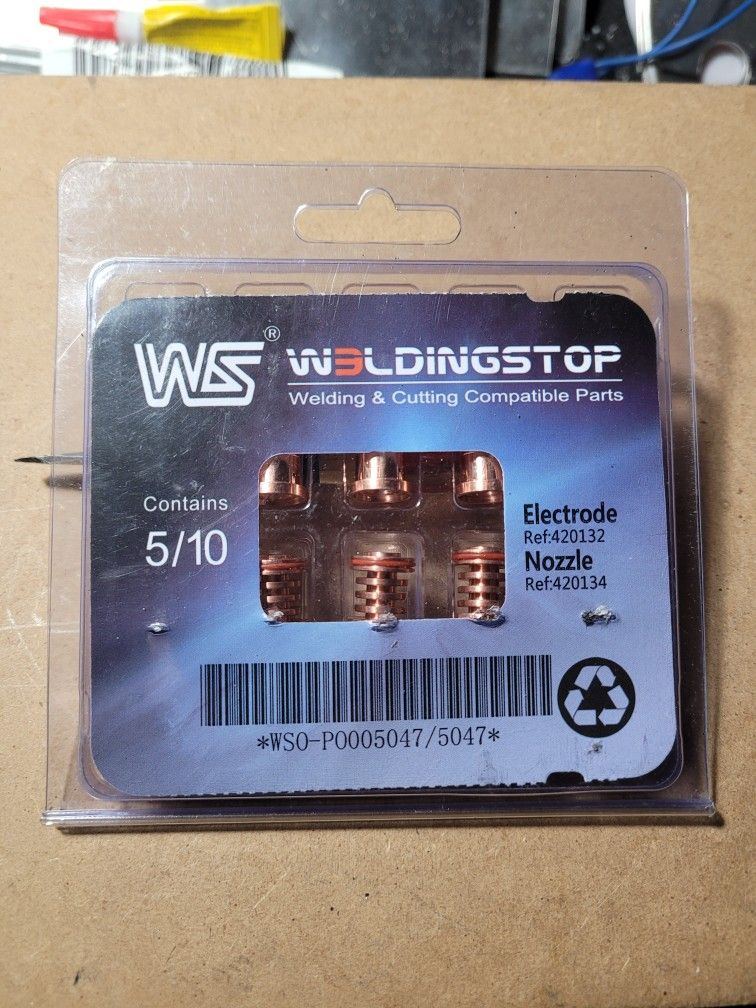 WS welding plasma cutter electrode/nozzle set