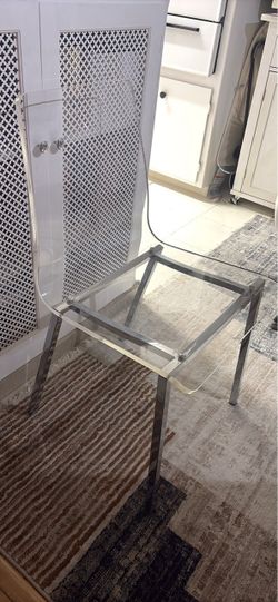Cb2 Acrylic Dining Chair with Chrome Legs