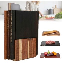 Book Shaped wood cutting boards for kitchen & meat cutting board Set - 3-Piece Decorative cutting boards with stand. Charcuterie Platter for Mother's 
