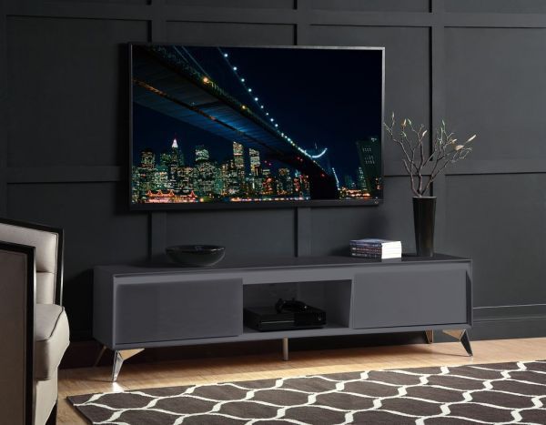 Brand New LED Grey/Chrome TV stand