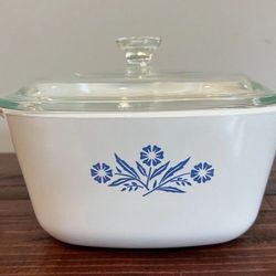 Corning Ware Blue Cornflower Casserole Dish P-1 3/4-B 1 3/4 Qt Lid Vintage