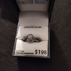 Sterling Silver Genuine Diamond Ring