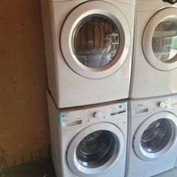 New LG Front Load Washer And Stackable Electric 220volt Dryer Set 