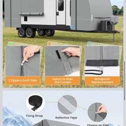 7 Layers top RV Travel Trailer Cover Fits 22'-24' Motorhome -Patuibe Upgraded RV Cover Heavy Duty Waterproof Rip-Stop Anti-UV Camper Cover with Tire C
