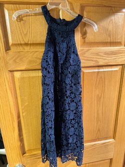 Lulu’s Navy Blue Floral Lace Sleeveless Dress
