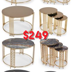 New In The Box 📦 Nano Glass Side Coffee Table 3pc / Center Coffee Table 