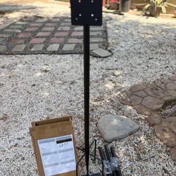 Sungaryard 90Inch Heavy Duty Bird House Pole Mount Kit with Frosted, Bird Feeder Pole Kit with 5 Prongs Base and 2 Plates, for Outdoor, Yard, Garden, 