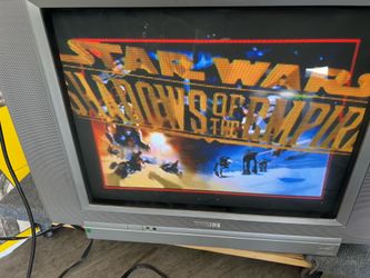 20" flat CRT by Philips. Has a full set of inputs: RF, composite, s-video, and component. Made in China in 2004.