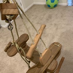 Airplane Wooden Swing/Room Decor 