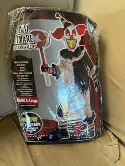 Kids Carnival Nightmare Clown Halloween Costume Child XL