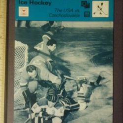 1977 Sportscaster Usa Vs Czechoslovakia 1960 Olympics NHL Ice Hockey Sport Photo Large Over-sized Card HTF Collectible Vintage Italy.