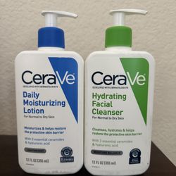 Cerave Hydrating Facial Cleanser and Cerave Daily Moisturizing Lotion