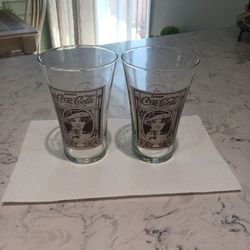 "Coca Cola" Flair Top Glasses. 