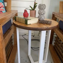 Round Wooden End Table 