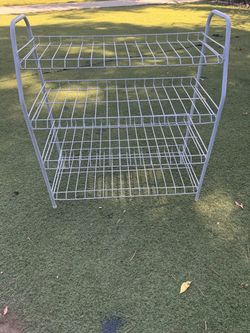 4 Tier White Wire Storage Shelf Rack