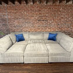 Delivery Available Gray 6pc modular sectional sofa couch